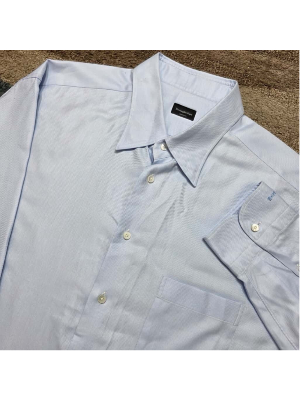 Ermenegildo Zegna Su Misura Light Blue Button Up Shirt Tailored Fit XL